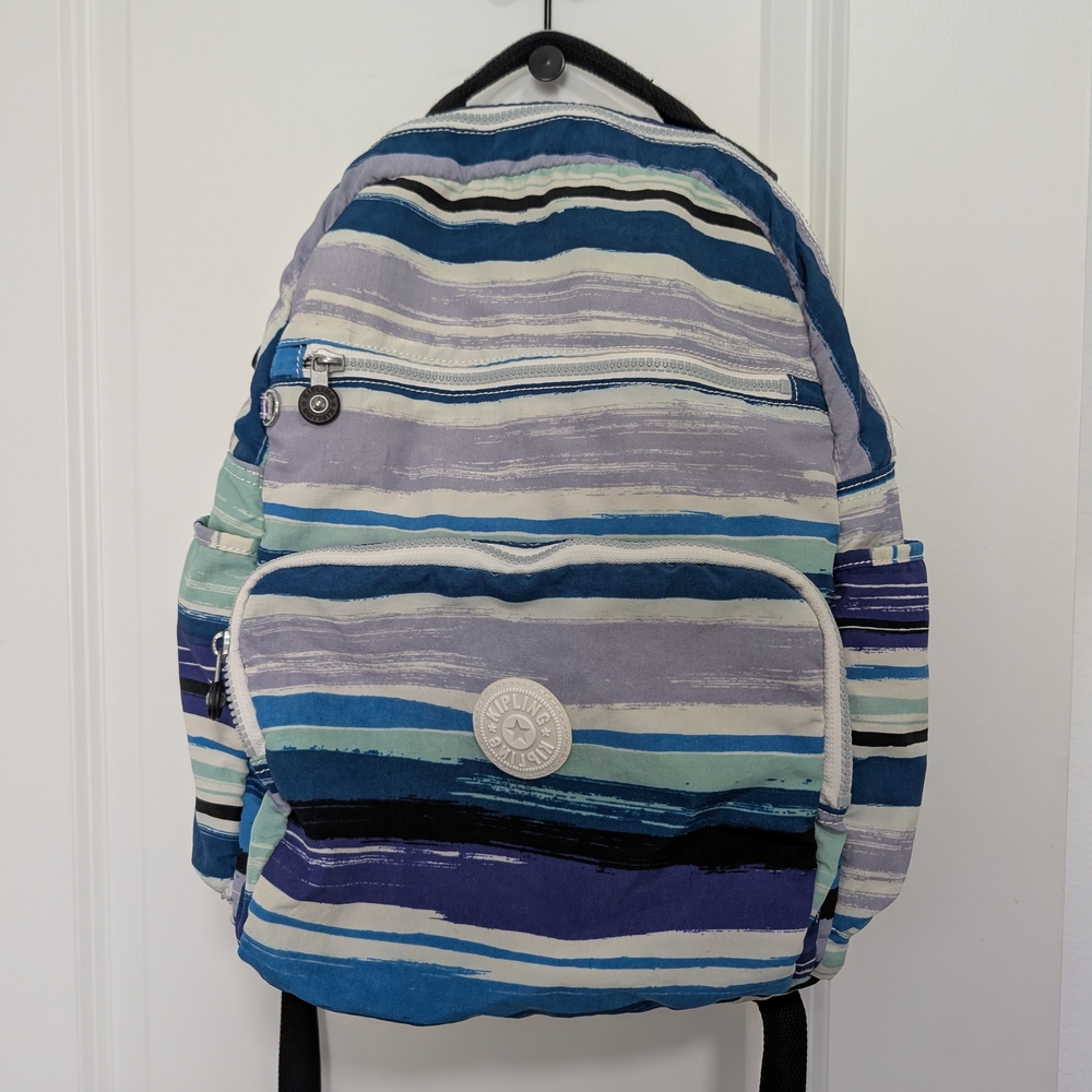 Kipling Multicolor Striped Backpack
